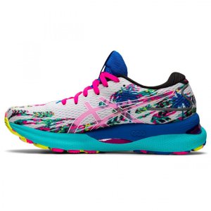 TÊNIS ASICS GEL NIMBUS 24 - BRANCO E ROSA - FEMININO