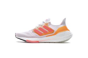 Tênis Adidas UltraBoost 22 - Branco Laranja e Rosa - Feminino