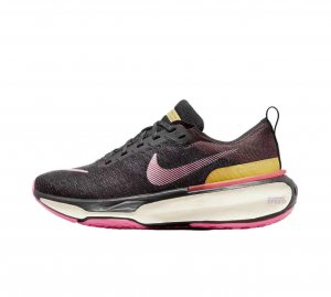 Tênis Nike Zoomx Invincible Run Flyknit 3 Feminino - Preto Rosa e Amarelo